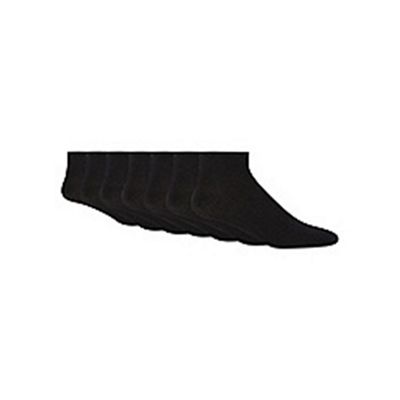 Debenhams Basics Pack of seven black trainer socks